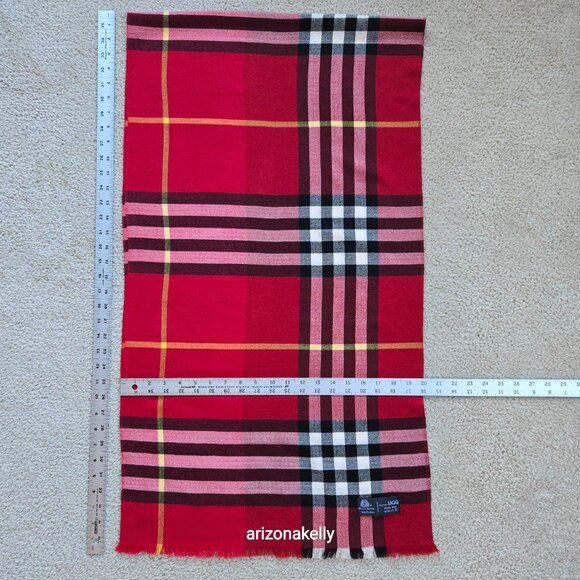 NWOT Ugg Merino Wool Red Plaid Scarf - Picture 8 of 13